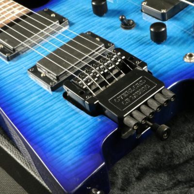 Custom Diplomat Blue Burst Double Neck Headless 4 String Bass Neck 6 String Guitar Neck - Image 3