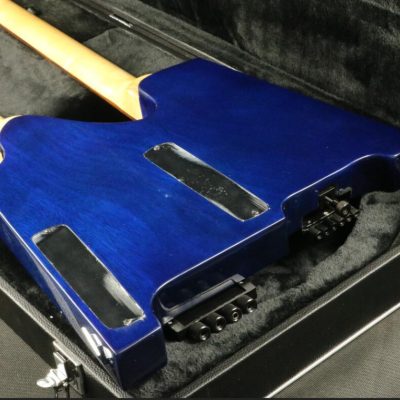Custom Diplomat Blue Burst Double Neck Headless 4 String Bass Neck 6 String Guitar Neck - Image 8
