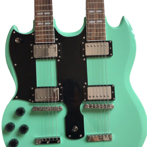 Custom Crown SG EDS2550 Alex Lifeson Sea Foam Green Double Neck 12 6 String Guitar