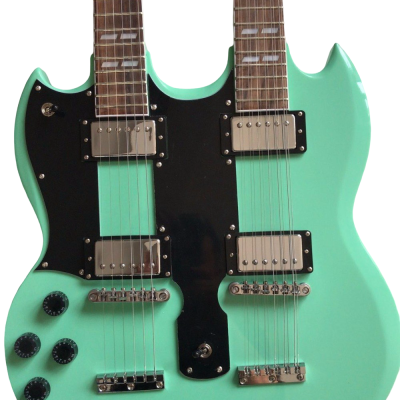 Custom Crown SG EDS2550 Alex Lifeson Sea Foam Green Double Neck 12 6 String Guitar