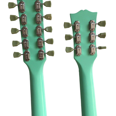 Custom Crown SG EDS2550 Alex Lifeson Sea Foam Green Double Neck 12 6 String Guitar - Image 3