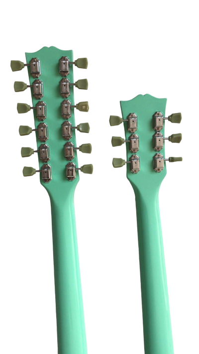 Custom Crown SG EDS2550 Alex Lifeson Sea Foam Green Double Neck 12 6 String Guitar - Image 3