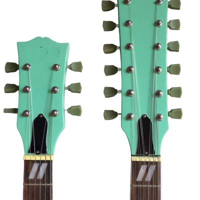 Custom Crown SG EDS2550 Alex Lifeson Sea Foam Green Double Neck 12 6 String Guitar - Image 4
