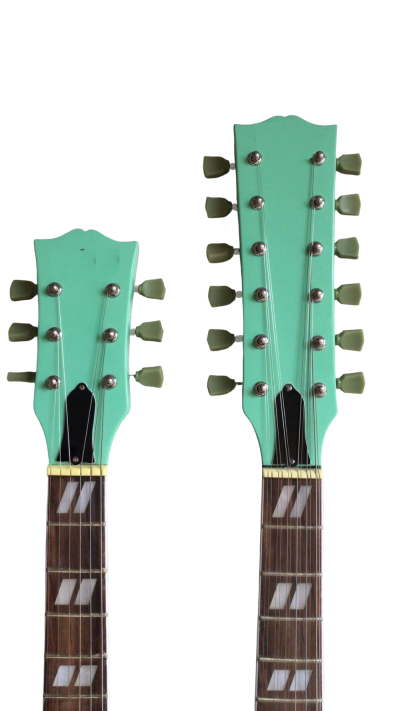 Custom Crown SG EDS2550 Alex Lifeson Sea Foam Green Double Neck 12 6 String Guitar - Image 4