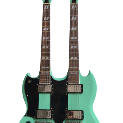 Custom Crown SG EDS2550 Alex Lifeson Sea Foam Green Double Neck 12 6 String Guitar - Image 7