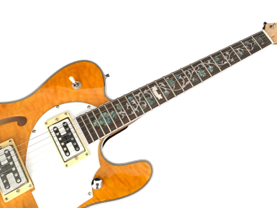 Custom Regent Deluxe Fhole Yellow Quilted Maple Top Tremolo Guitar - Image 7