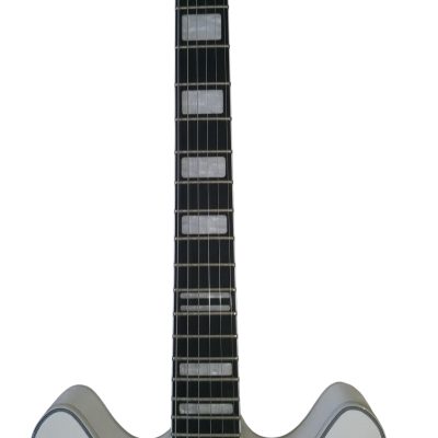 Custom Tourmaline Viking Semi Hollow Body Electric Guitar Crisp White Finish - Image 4