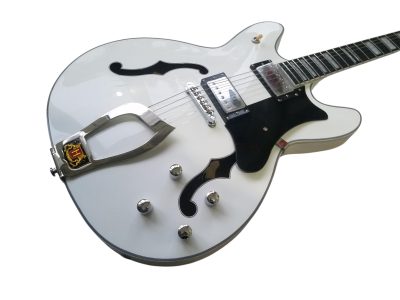 Custom Tourmaline Viking Semi Hollow Body Electric Guitar Crisp White Finish - Image 6