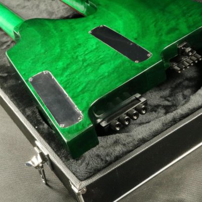 Custom Diplomat Green Burst Double Neck Headless 4 String Bass Neck 6 String Guitar Neck - Image 6