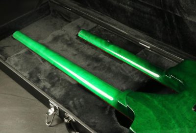Custom Diplomat Green Burst Double Neck Headless 4 String Bass Neck 6 String Guitar Neck - Image 8