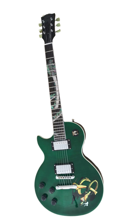 Custom Crown Green Burst Flame Maple Top Snakepit Slash Guitar - Image 5