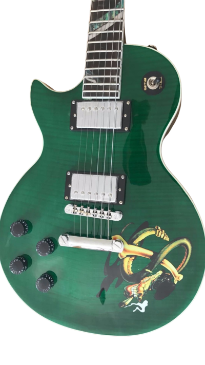 Custom Crown Green Burst Flame Maple Top Snakepit Slash Guitar