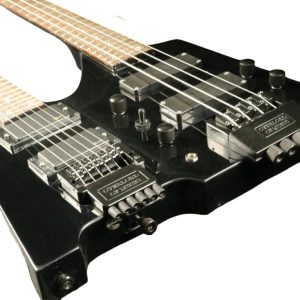 Custom Diplomat Black Double Neck Headless 4 String Bass Neck 6 String Guitar Neck