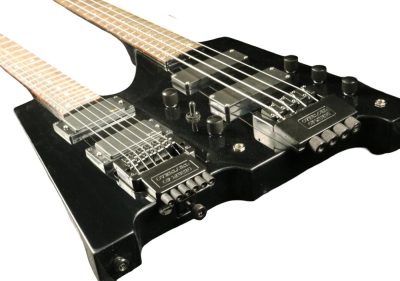 Custom Diplomat Black Double Neck Headless 4 String Bass Neck 6 String Guitar Neck