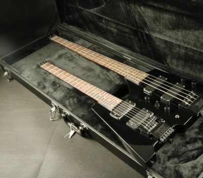 Custom Diplomat Black Double Neck Headless 4 String Bass Neck 6 String Guitar Neck - Image 6
