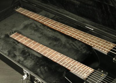 Custom Diplomat Black Double Neck Headless 4 String Bass Neck 6 String Guitar Neck - Image 7