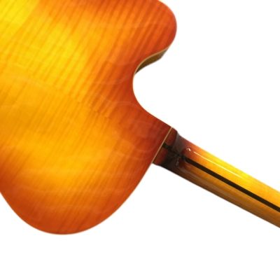 Custom Crown ES350 Tiger Maple Top Sunburst Semi Hollow Jazz Fhole Guitar - Image 3