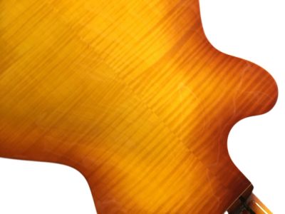 Custom Crown ES350 Tiger Maple Top Sunburst Semi Hollow Jazz Fhole Guitar - Image 4
