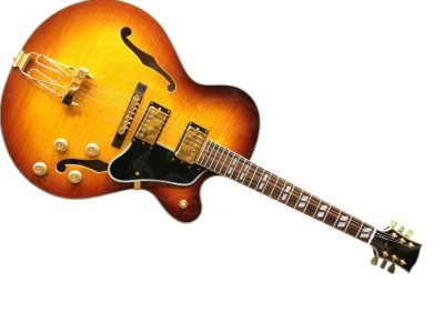 Custom Crown ES350 Tiger Maple Top Sunburst Semi Hollow Jazz Fhole Guitar - Image 6