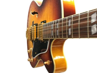 Custom Crown ES350 Tiger Maple Top Sunburst Semi Hollow Jazz Fhole Guitar - Image 9