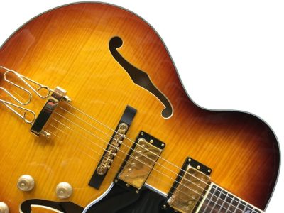 Custom Crown ES350 Tiger Maple Top Sunburst Semi Hollow Jazz Fhole Guitar - Image 15