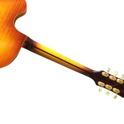 Custom Crown ES350 Tiger Maple Top Sunburst Semi Hollow Jazz Fhole Guitar - Image 16