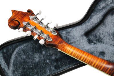 Custom Corundum Solid Flamed Maple Dovetail Sunburst Fhole Mandolin - Image 6