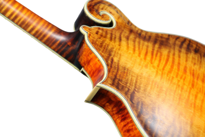 Custom Corundum Solid Flamed Maple Dovetail Sunburst Fhole Mandolin - Image 7