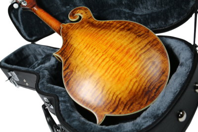 Custom Corundum Solid Flamed Maple Dovetail Sunburst Fhole Mandolin - Image 8