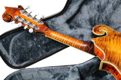 Custom Corundum Solid Flamed Maple Dovetail Sunburst Fhole Mandolin - Image 9