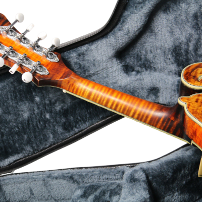 Custom Corundum Solid Flamed Maple Dovetail Sunburst Fhole Mandolin - Image 9