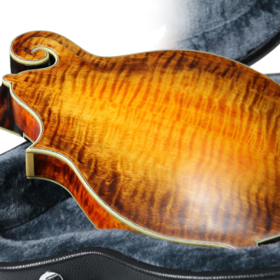 Custom Corundum Solid Flamed Maple Dovetail Sunburst Fhole Mandolin - Image 10