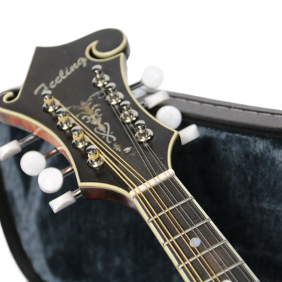 Custom Corundum Solid Flamed Maple Dovetail Sunburst Fhole Mandolin - Image 12