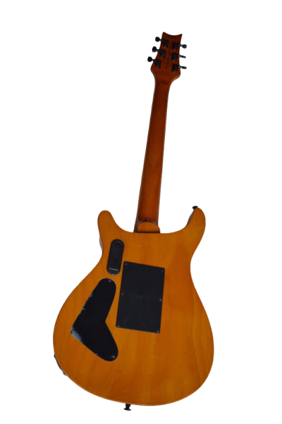Custom Monarch Prism Orange Yellow Green Blue Flame Maple Top Tremolo Guitar - Image 7