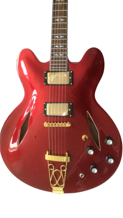 Custom Crown ES335 Sparkling Burgundy Red Trini 6 String Electric Guitar