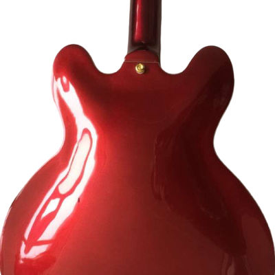 Custom Crown ES335 Sparkling Burgundy Red Trini 6 String Electric Guitar - Image 4