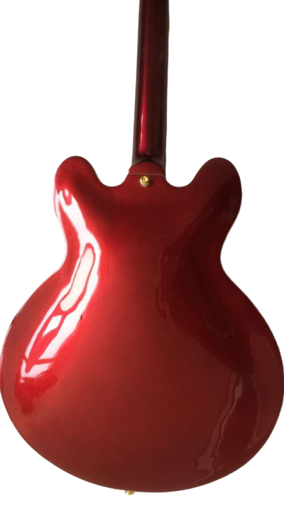 Custom Crown ES335 Sparkling Burgundy Red Trini 6 String Electric Guitar - Image 4