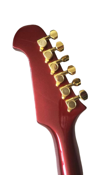 Custom Crown ES335 Sparkling Burgundy Red Trini 6 String Electric Guitar - Image 5