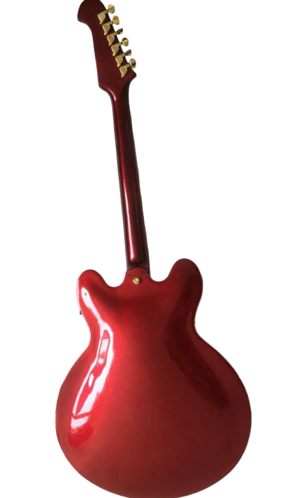 Custom Crown ES335 Sparkling Burgundy Red Trini 6 String Electric Guitar - Image 7