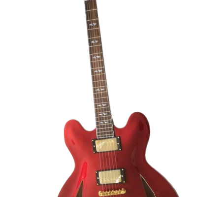 Custom Crown ES335 Sparkling Burgundy Red Trini 6 String Electric Guitar - Image 8