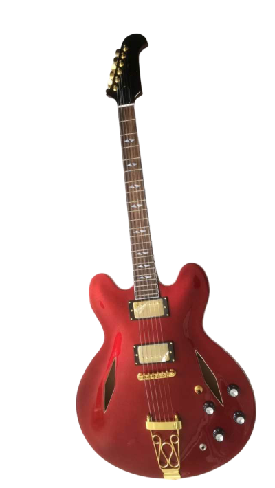 Custom Crown ES335 Sparkling Burgundy Red Trini 6 String Electric Guitar - Image 8