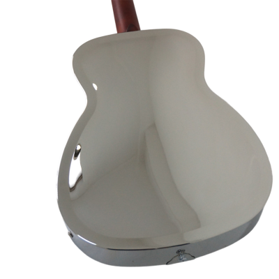 Custom Cobalt Resonator Chrome Plated Brass Body Fholes Guitar Resophonic Single Cone - Image 2