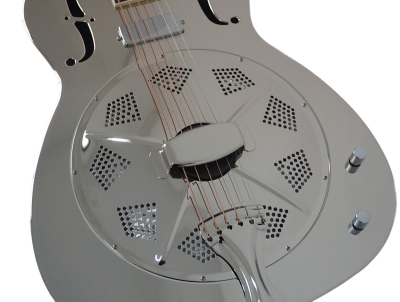 Custom Cobalt Resonator Chrome Plated Brass Body Fholes Guitar Resophonic Single Cone - Image 4