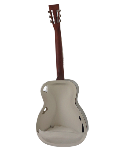 Custom Cobalt Resonator Chrome Plated Brass Body Fholes Guitar Resophonic Single Cone - Image 5