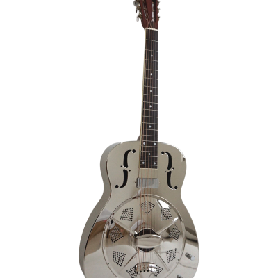 Custom Cobalt Resonator Chrome Plated Brass Body Fholes Guitar Resophonic Single Cone - Image 6