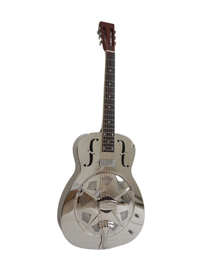 Custom Cobalt Resonator Chrome Plated Brass Body Fholes Guitar Resophonic Single Cone - Image 6
