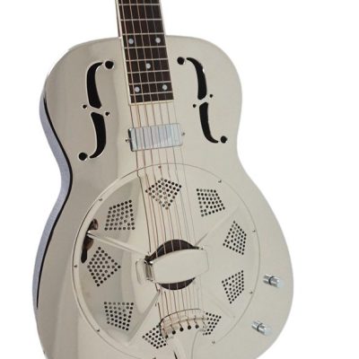 Custom Cobalt Resonator Chrome Plated Brass Body Fholes Guitar Resophonic Single Cone