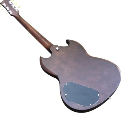 Custom Crown SGJ Chocolate Brown Satin Finish Zebra Coil Humbucker Pickups Guitar - Image 6