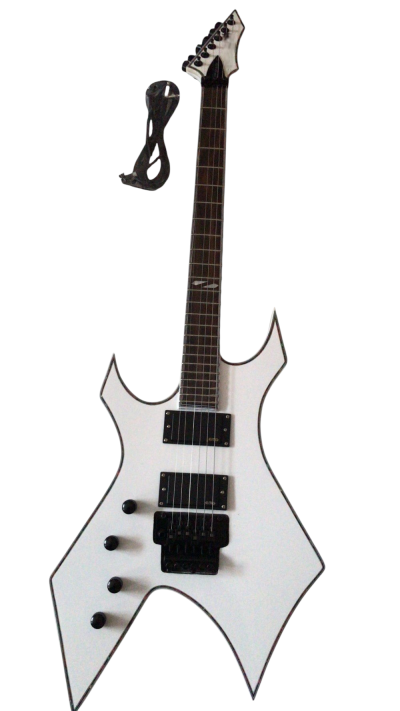 Custom Norturne Warlock Metal White Master Electric Guitar Floyd Rose Tremolo