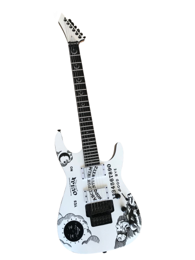 Custom Obsidian Kirk Hammett Ouija White Moon Inlays Electric Guitar - Image 4